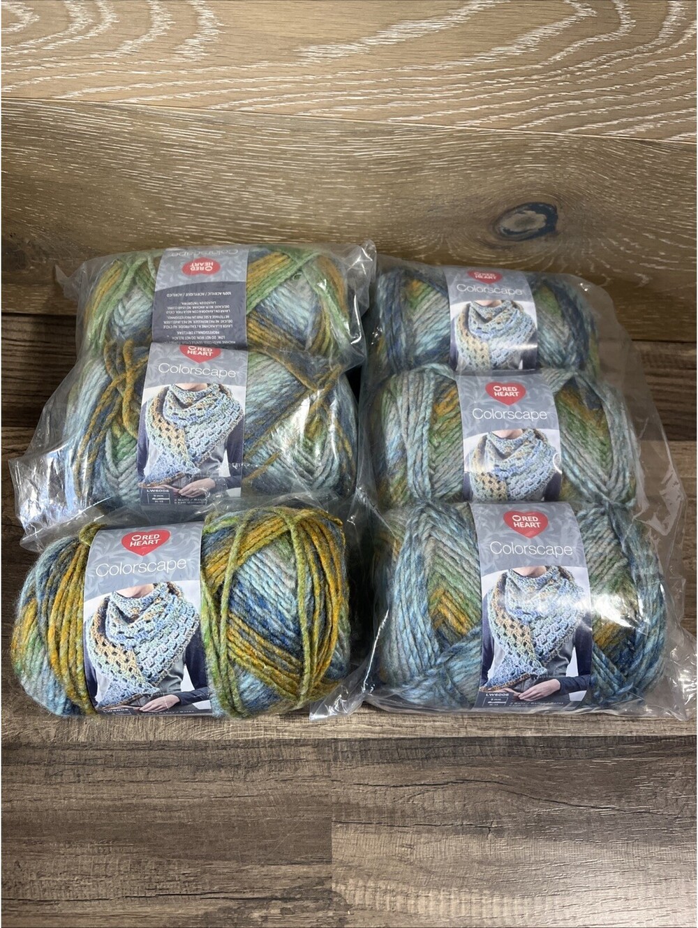 Red Heart Yarn COLORSCAPE Yarn Bangkok E874 Dyelot 06 -2 Skein Lot Of 6